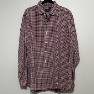 Ralph Lauren Men's Burgundy Checkered Shirt